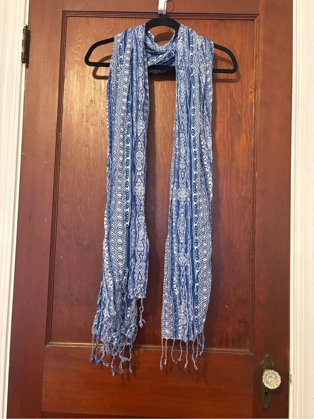 Multi-Pattern Scarf Set - Blue, Gray & Coral